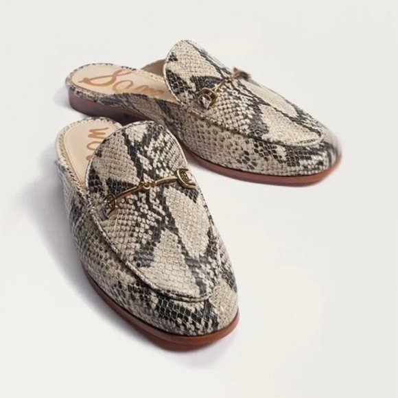 Sam Edelman Shoes - ❌SOLD ❌Sam Edelman Leather Snakeskin Flat Mules Women's size 9